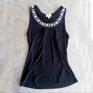 Milly Embellished Racerback Tank Top